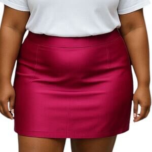 Beware Women’s Burgundy Back Zip‎ Mini Skirt Plus Size 2X